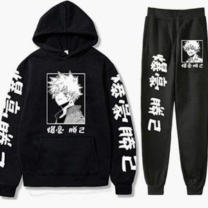 Anime Hoodie and Sweatpants Tracksuit Set